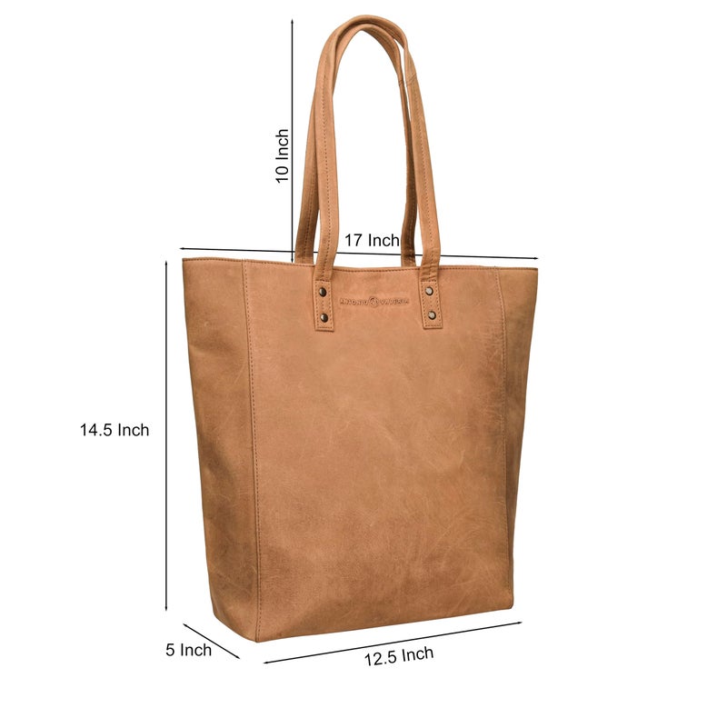 ANTONIO VALERIA Ava, Croco Print Cognac Premium Leather Tote/Top Handle Shoulder Bag for Women - Image 2